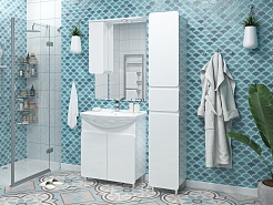 Misty Мебель для ванной Чегет 85 L белая – фотография-2